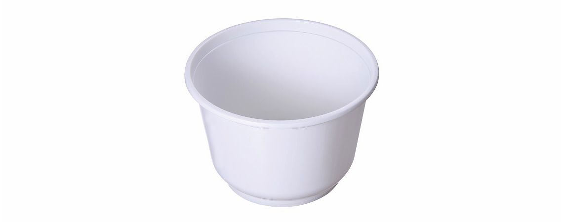 Bekas Makanan Persediaan 999ml Boleh Digunakan Semula - Mangkuk sup plastik putih tulen 999ml
