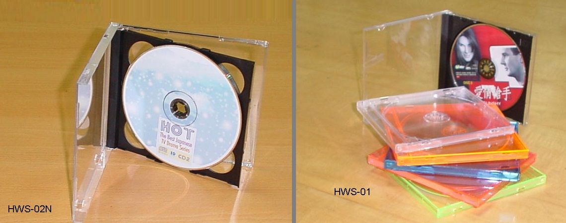 Diğer PS-Malzeme Serisi - Şeffaf/beyaz/siyah tepsiye sahip CD JEWEL CASE'leri, tek veya çift disk saklayabilir.