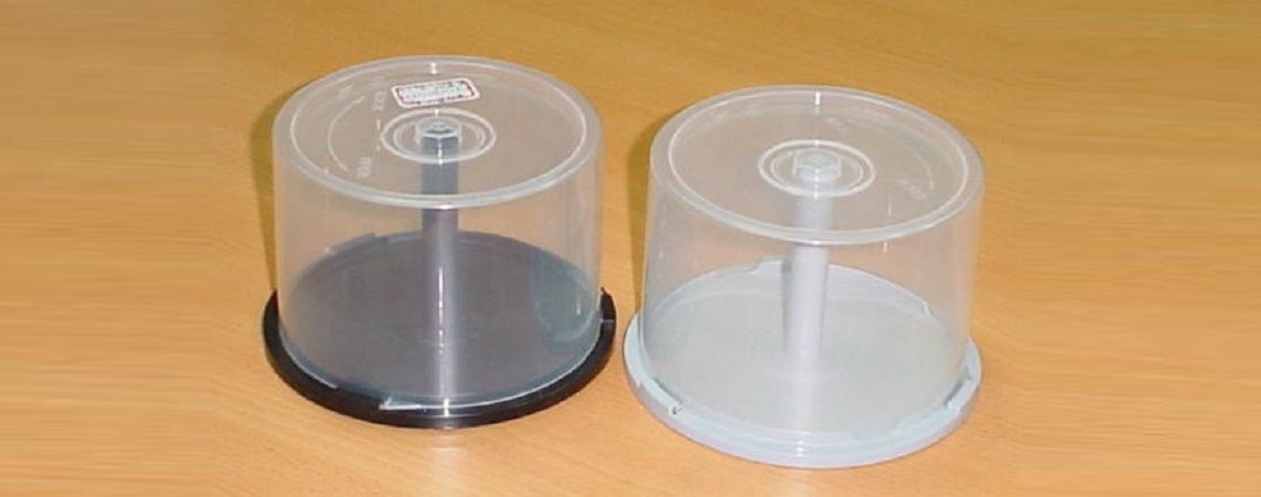 Contenedor de plástico para 50 discos - Tubo de almacenamiento de CD de calidad