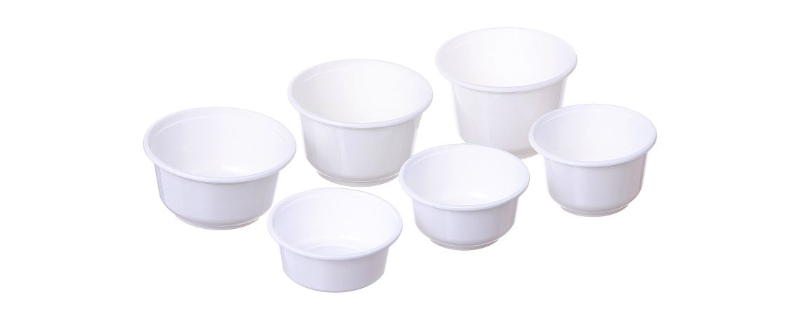 Wholesale PP Injection Bowls - White bowl with pure glossy white surface implying high-class texture