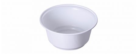 Bol rotund de plastic alb de 1100 ml (37oz) pentru cuptorul cu microunde pentru a lua cu tine