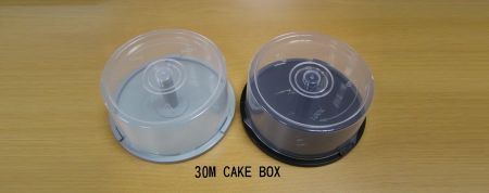 30pezzi di Cakebox vuoti per CD DVD - 30pezzi di CAKEBOX con coperchio trasparente e base nera/grigia