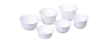 Wholesale PP Injection Bowls - White bowl with pure glossy white surface implying high-class texture