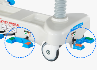 Module central de freinage et de direction / Roulette verrouillable anti-poussière