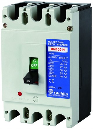 Молдинговый автоматический выключатель - Shihlin Electric Молдинговый автоматический выключатель BM100-H