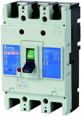 Interruttore differenziale magnetotermico - Interruttore automatico in cassa stagna Shihlin Electric BM100-HBN