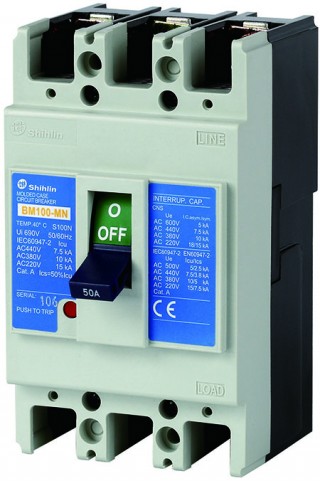 Молдинговый автоматический выключатель - Shihlin Electric Молдированный корпусный автоматический выключатель BM100-MN
