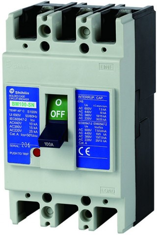 Молдинговый автоматический выключатель - Shihlin Electric Молдированный корпусный автоматический выключатель BM100-SN