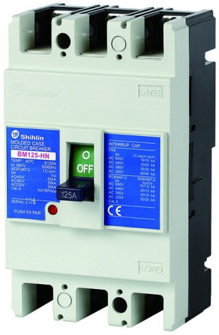 Молдинговый автоматический выключатель - Shihlin Electric Молдированный корпусный автоматический выключатель BM125-HN