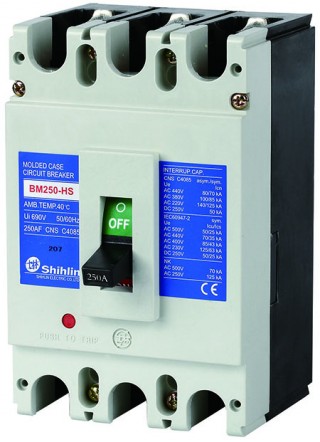 Молдинговый автоматический выключатель - Shihlin Electric Молдинговый автоматический выключатель BM250-HS
