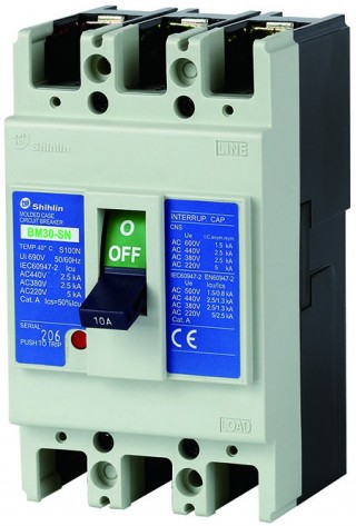 Молдинговый автоматический выключатель - Shihlin Electric Молдированный корпусный автоматический выключатель BM30-SN