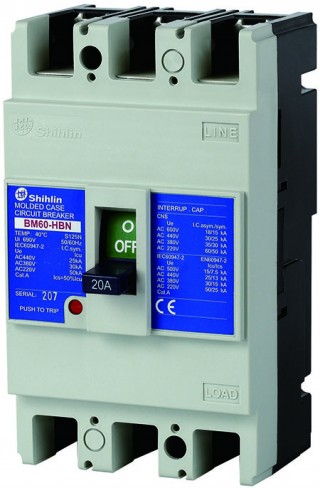 Interruttore differenziale magnetotermico - Interruttore automatico in cassa Shihlin Electric BM60-HBN