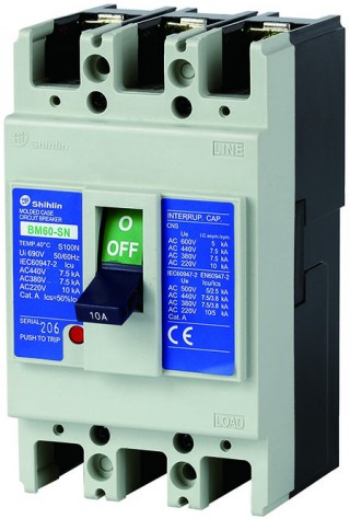 Молдинговый автоматический выключатель - Shihlin Electric Молдированный корпусный автоматический выключатель BM60-SN