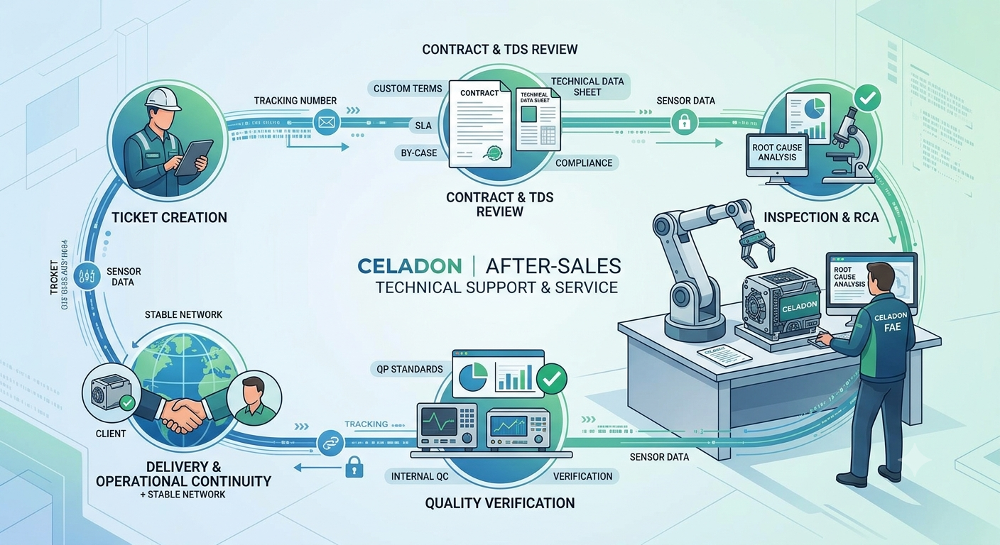 Celadon B2B After-Sales Technical Support, QP standards, Contract and TDS Review, Root Cause Analysis RCA