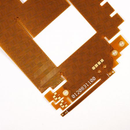 Circuito impreso flexible con protección ESD - Placa de circuito flexible de doble cara con capa de protección ESD.