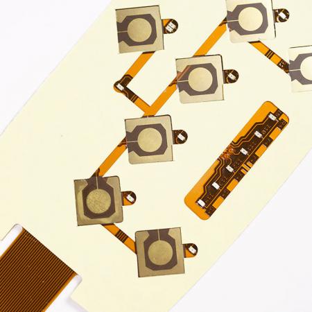 Circuito stampato flessibile SMT - FPC a doppia faccia. Assemblato con componenti.