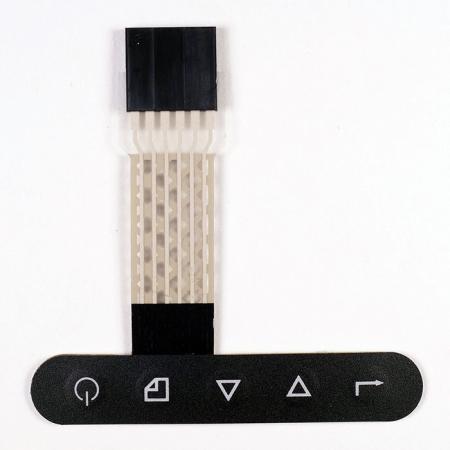 Interruptor de membrana de circuito PET - botón de embosado plano personalizado con superficie de tratamiento mate