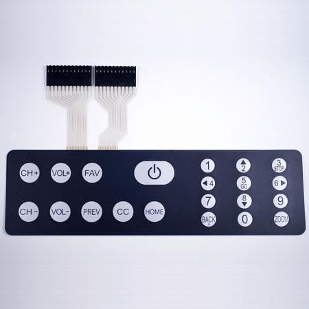 silk screen printing graphic overylay - round embossing button without metal domes