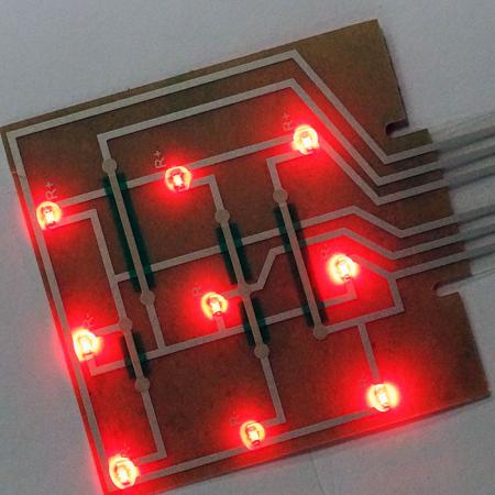 Interruttore a membrana assemblato con LED rossi