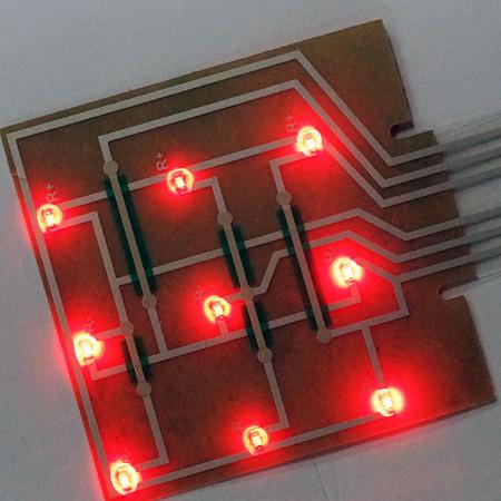 मेम्ब्रेन स्विच लाल एलईडी के साथ संरचित - लीड सर्किट के स्तर