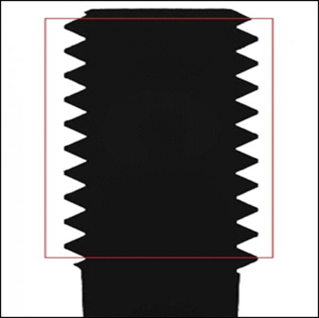 Simulate the measurement method of a three-wire gauge to measure the pitch diameter of threads.