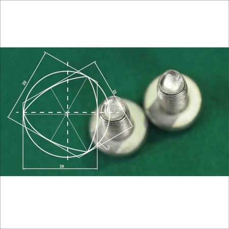 三角牙螺絲量測 - 不用完全置中擺放,幾秒內就會自動旋轉及掃描三角形輪廓,計算出C,D和E值,且量測不確定度小於±5μm。