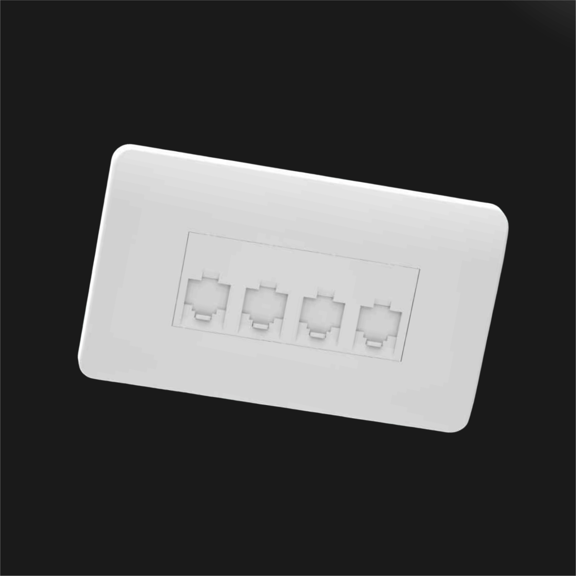 Glossy Shuttered Horizontal (1/2/3/4-Port) w/Color Icons, 2-Piece Design