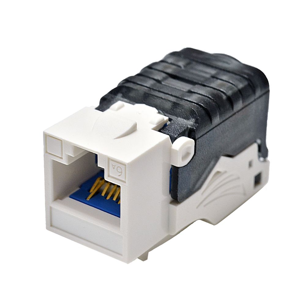 Unshielded ISO Cat 6a / TIA Cat 6A Component-Rated Toolless Keystone Jack