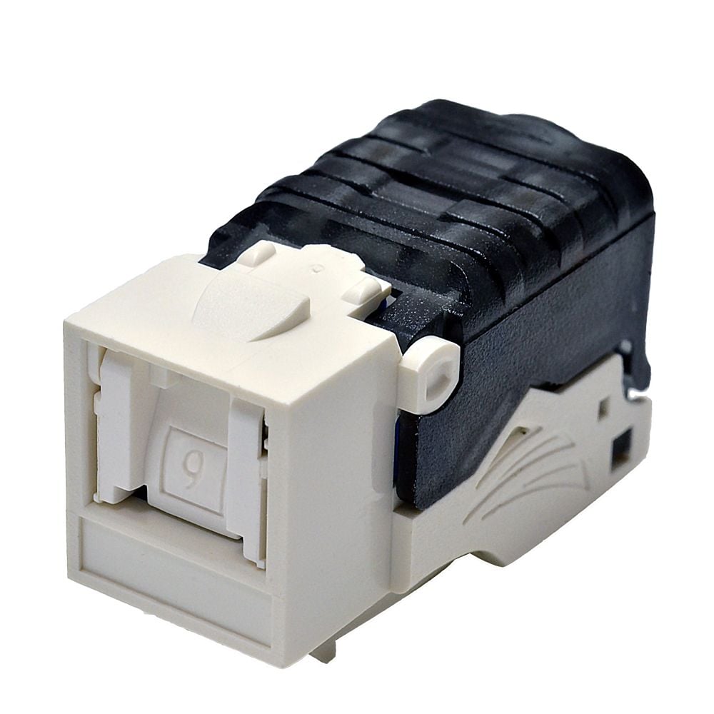 Unshielded Super Cat 6 Component-Rated Shuttered Toolless Keystone Jack