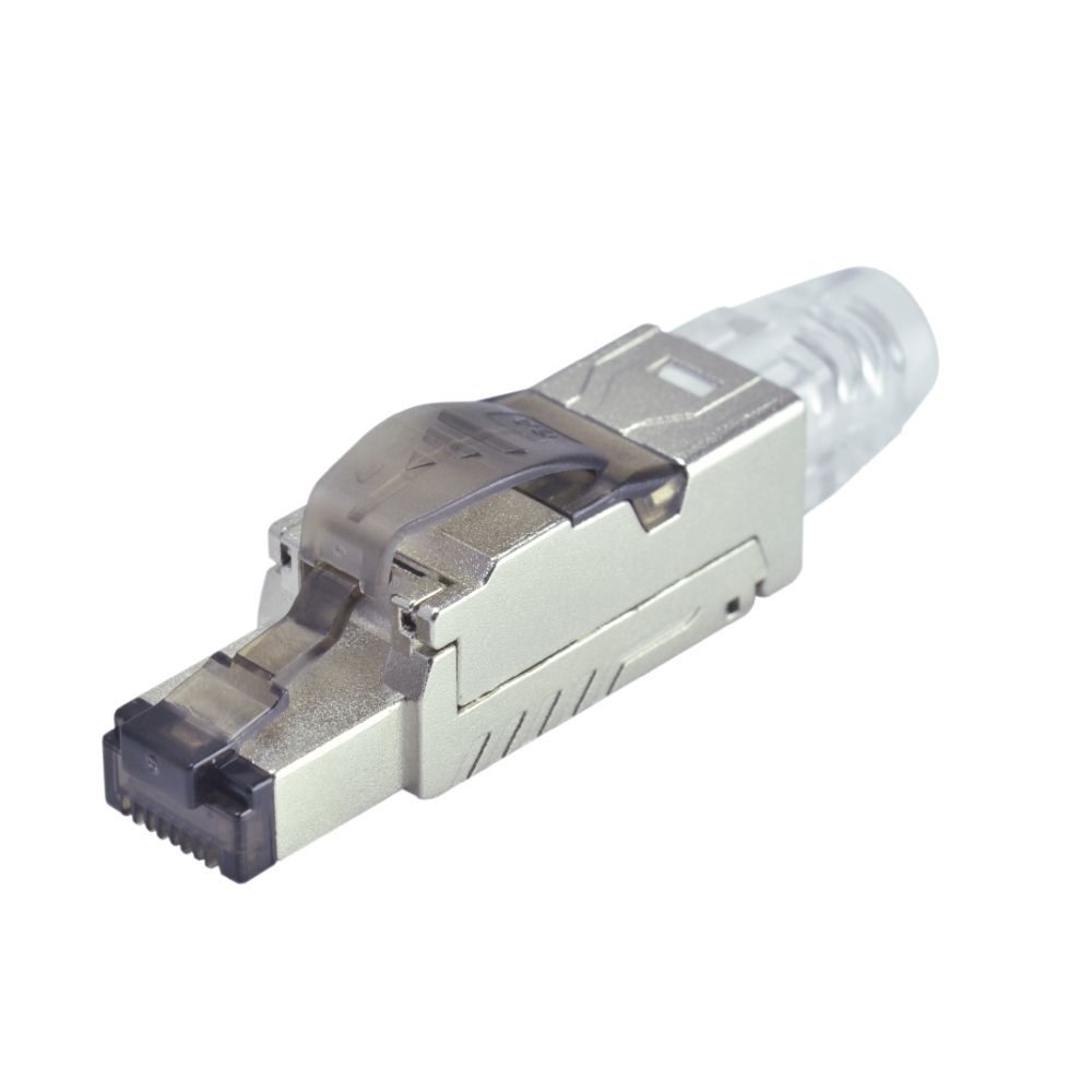 Cat 6A Die-Cast Field Termination Plug w/Strain Relief