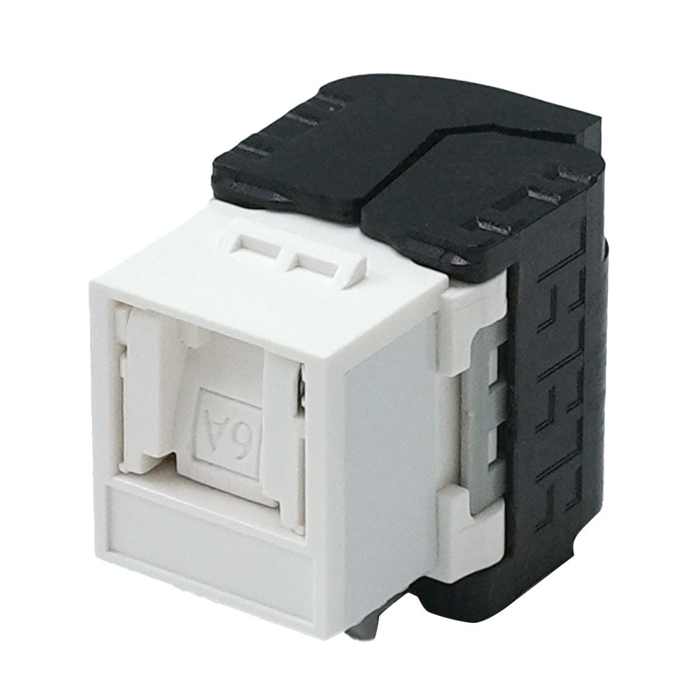 Unshielded TIA Cat 6A Component-Rated Shuttered Toolless Keystone Jack