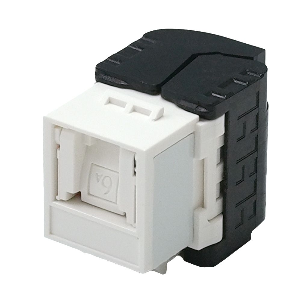 Unshielded ISO Cat 6a / TIA Cat 6A Component-Rated Shuttered Toolless Keystone Jack