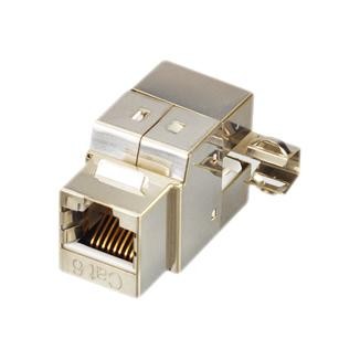 Cat 6 180° STP Punchdown Keystone Jack with Cable Holder