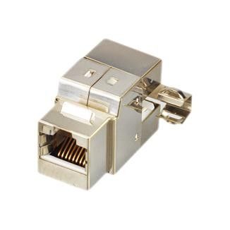 Cat 5e 180° STP Punchdown Keystone Jack with Cable Holder