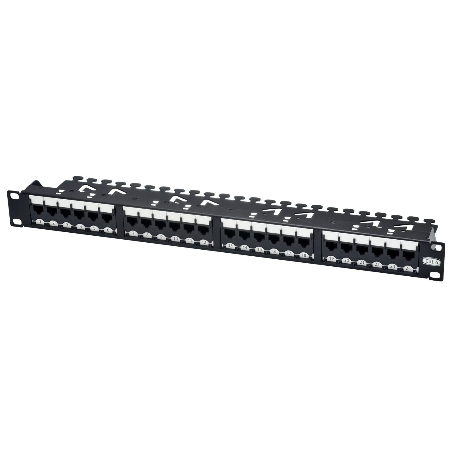 Unshielded Super Cat 6 Component-Rated Patch Panel w/Wire Management