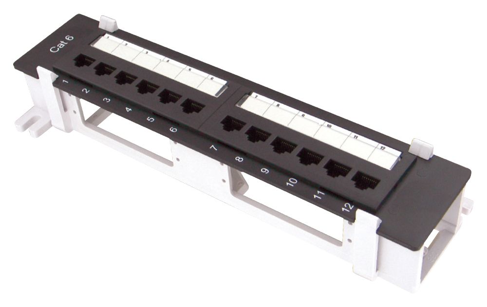 Wall Mount - Wall Mount Type 10" 12-Port UTP Modular Patch Panel