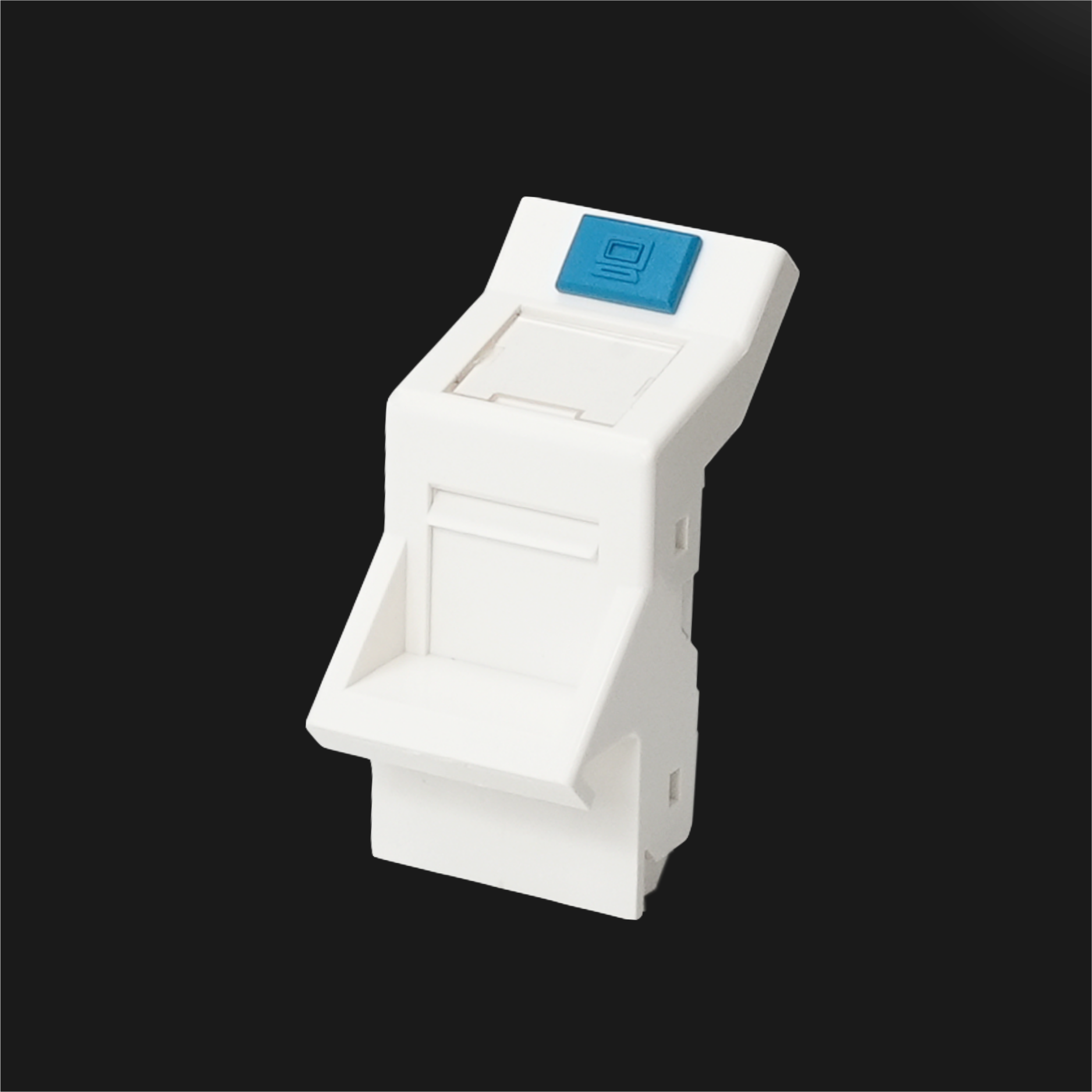 Sub-Insert 1P, Shuttered 45° 1-Port, 25x50mm