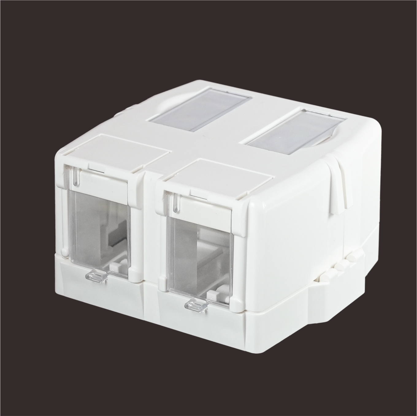 2-Port Surface Mount Box with Garage-Door Design