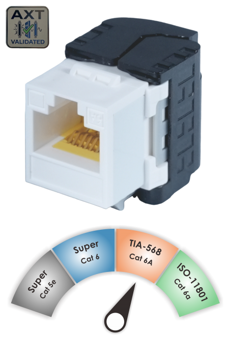 Composant TIA C6A - Prise Keystone sans blindage TIA Cat 6A, classée 180˚, sans outil