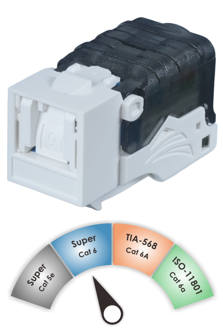 Componente TIA C6 - Jack Keystone Senza Scudo Super Cat 6 con Valutazione Componenti a 90˚ e Senza Attrezzi