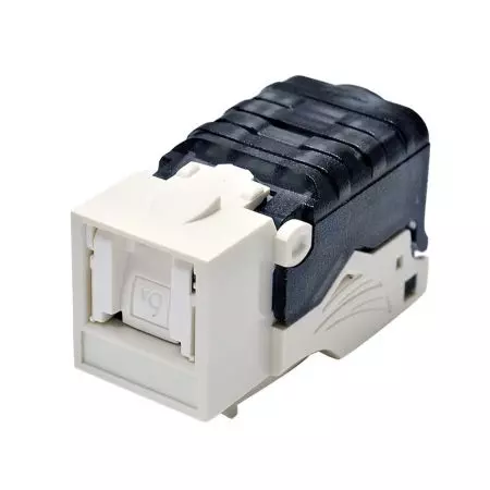 ISO/IEC Category 6a - Unshielded ISO Cat 6a / TIA Cat 6A Component-Rated Shuttered Toolless Keystone Jack