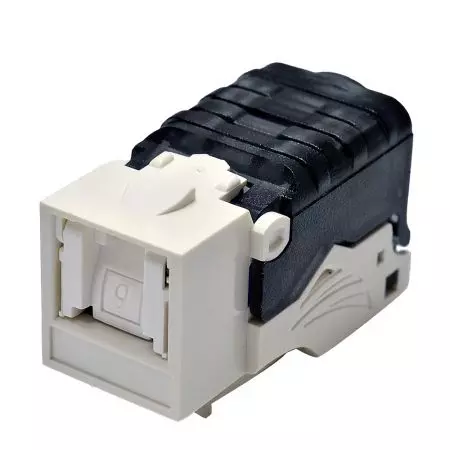 Category 6 - Unshielded Super Cat 6 Component-Rated Shuttered Toolless Keystone Jack