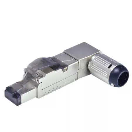 Cat 8.1 STP Field Termination Plug - Cat 8.1 Angled Die-Cast Field Termination Plug for Patch Cord Use