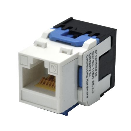 ISO/IEC Category 6a - Unshielded ISO Cat 6a / TIA Cat 6A Component-Rated 180˚Keystone Jack