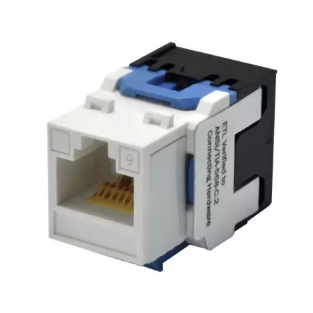 Category 6 - Unshielded Super Cat 6 Component-Rated 180˚Keystone Jack