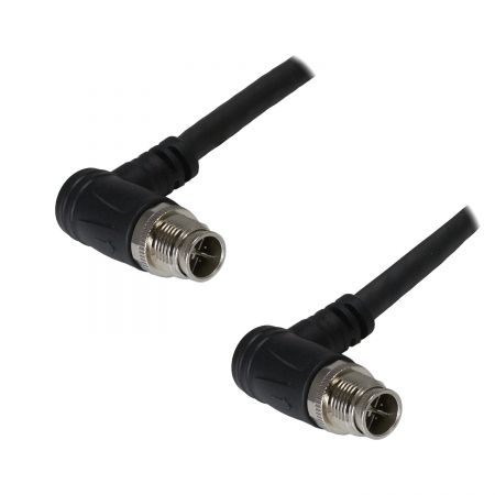 M12 Male 90° to - Industrial Waterproof Cat6A S/FTP 26AWG Ethernet Cable, M12-M (IP67) 90° to M12-M (IP67) 90°