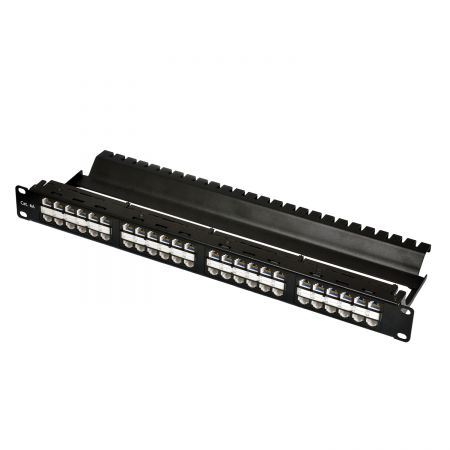 1U 48-Port UTP Feed-Through Patch Panel w/ Built-in Wire Management