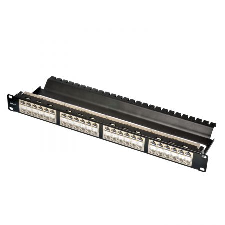 Category 6 - Shielded Cat 6 48 port-1U feed-through panel
with built-in wire management
