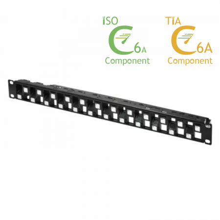 3D-Staggered - 1U 24-Port UTP Snap-In Typ Diskretes Panel