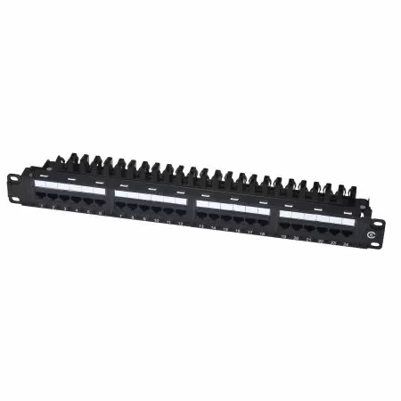 Category 6 - Unshielded Cat 6 Component-Rated Patch Panel w/Cable-Clips